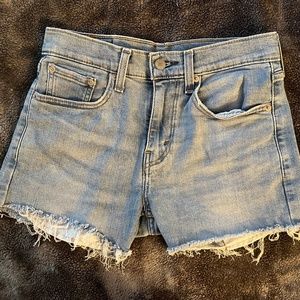 Levi’s 502 distressed shorts